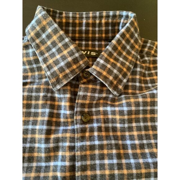 Orvis Luxury Flannel Plaid Button Down Long Sleeved Shirt Size L - Picture 2 of 8